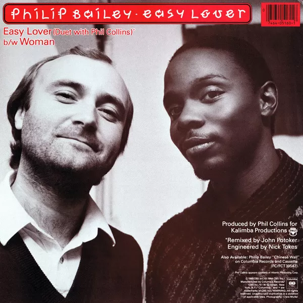 Philip Bailey Duet With Phil Collins / Philip Bailey – Easy Lover (Extended Dance Remix) b/w Woman maxi single usado - Imagen 2