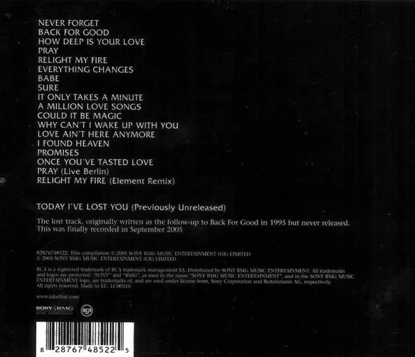 Take That – The Ultimate Collection - Never Forget cd nuevo - Imagen 2