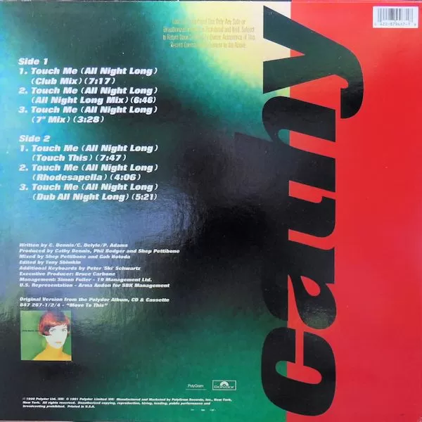 Cathy Dennis – Touch Me (All Night Long) maxi single usado - Imagen 2
