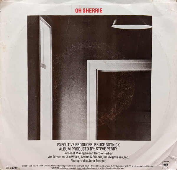 Steve Perry – Oh Sherrie vinilo single 7″ usado - Imagen 2