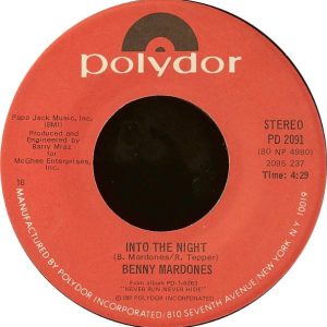 Benny Mardones – Into The Night    vinilo single 7″ usado