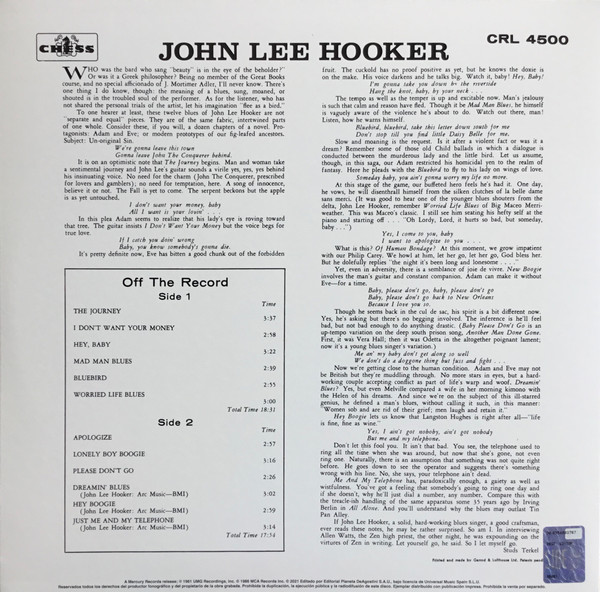 John Lee Hooker – Plays & Sings The Blues vinilo nuevo - Imagen 2
