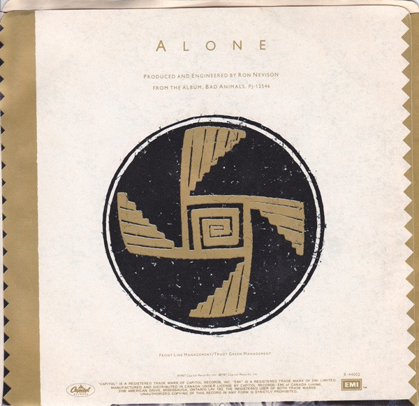 Heart – Alone vinilo single 7″ usado - Imagen 2