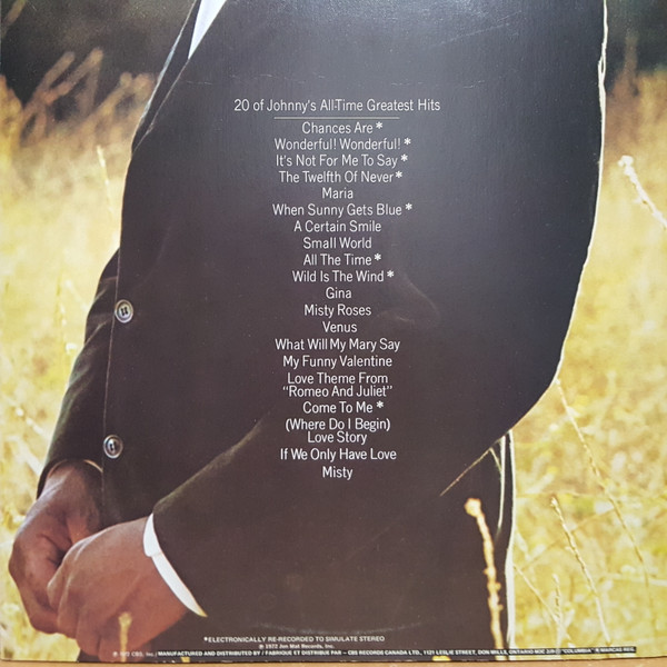 Johnny Mathis – Johnny Mathis' All-Time Greatest Hits vinilo doble usado - Imagen 2