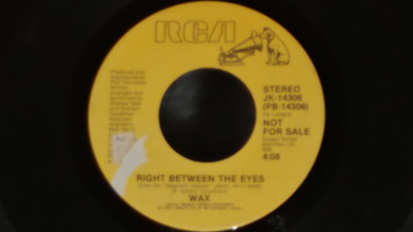 Wax – Right Between The Eyes vinilo single 7″ usado - Imagen 2