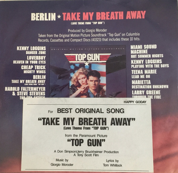 Berlin – Take My Breath Away (Love Theme From "Top Gun") vinilo single 7″ usado - Imagen 2
